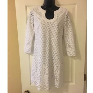 Lily Pulitzer MARA SCALLOP HEM LACE DRESS SZ: XS